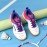LI-NING Striped Breathable Badminton Shoes for Women - Lightweight, Non-Slip, EVA Insole, Rubber Sole, All-Season Sports Shoes with Fabric and Faux Leather Upper