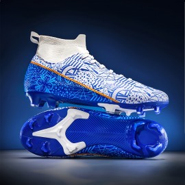 Unisex Football Spike Cleats, Professional Non-slip High Top Soccer Training Athletic Sneakers Unisex Football Spike Cleats, Professional Non-slip High Top Soccer Training Athletic Sneakers