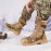 Mens Comfy Camo Insulated High Top Hiking Boots - Breathable, Durable, Non Slip, Lace Up, Waterproof, and Lightweight for Camping, Hunting, Trekking, and Outdoor Sports - All-Season, Fall, Spring, Plaid Pattern, Canvas Inner, TPR Sole, Cloth Upper