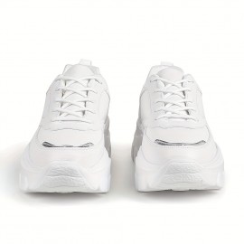 Women's Chunky Platform Sneakers, Lace-Up Casual Fashion Walking Sport Shoes Women's Chunky Platform Sneakers, Lace-Up Casual Fashion Walking Sport Shoes