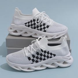 Womens Houndstooth Low Top Sports Shoes - Breathable, Comfy, Lace-Up, Fabric Inner, EVA Sole - All-Season, Outdoor Walking, Running, Fashion Sneakers Womens Houndstooth Low Top Sports Shoes - Breathable, Comfy, Lace-Up, Fabric Inner, EVA Sole - All-Season, Outdoor Walking, Running, Fashion Sneakers