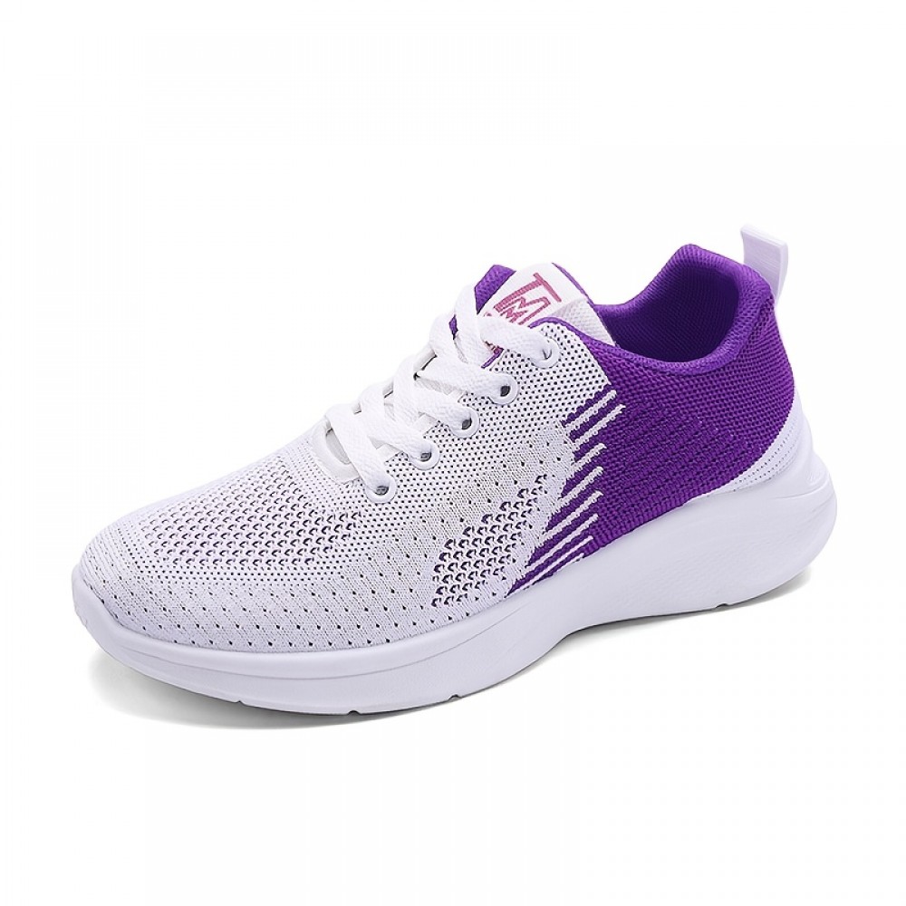 Breathable Knitted Sneakers for Women - Stylish Contrast Color Design, Lace Up Running Shoes for Comfortable Footwear Breathable Knitted Sneakers for Women - Stylish Contrast Color Design, Lace Up Running Shoes for Comfortable Footwear