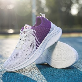 Breathable Knitted Sneakers for Women - Stylish Contrast Color Design, Lace Up Running Shoes for Comfortable Footwear Breathable Knitted Sneakers for Women - Stylish Contrast Color Design, Lace Up Running Shoes for Comfortable Footwear