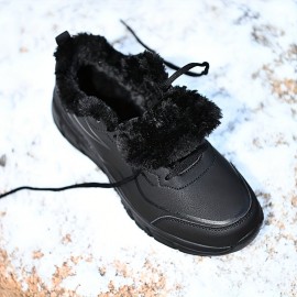 Women's Non-slip And Wear-resistant Thickened Snow Shoes, Lightweight Winter Warm Ankle Shoes