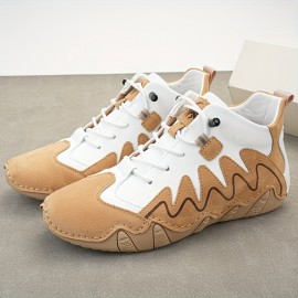 Women's Fashion Colorblock Sneakers - Lace-Up, Comfy Low-Top Trainers with Soft Platform Sole for Daily Wear & Casual Walks