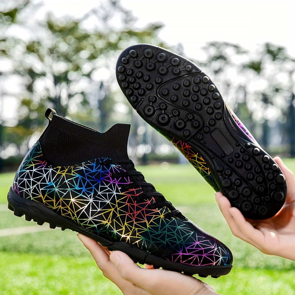 Unisex Soccer Cleats For Men & Women, Training Football Shoes With AG/TF Mixed Studs For Grass And Turf, Summer Breathable Athletic Footwear Unisex Soccer Cleats For Men & Women, Training Football Shoes With AG/TF Mixed Studs For Grass And Turf, Summer Breathable Athletic Footwear