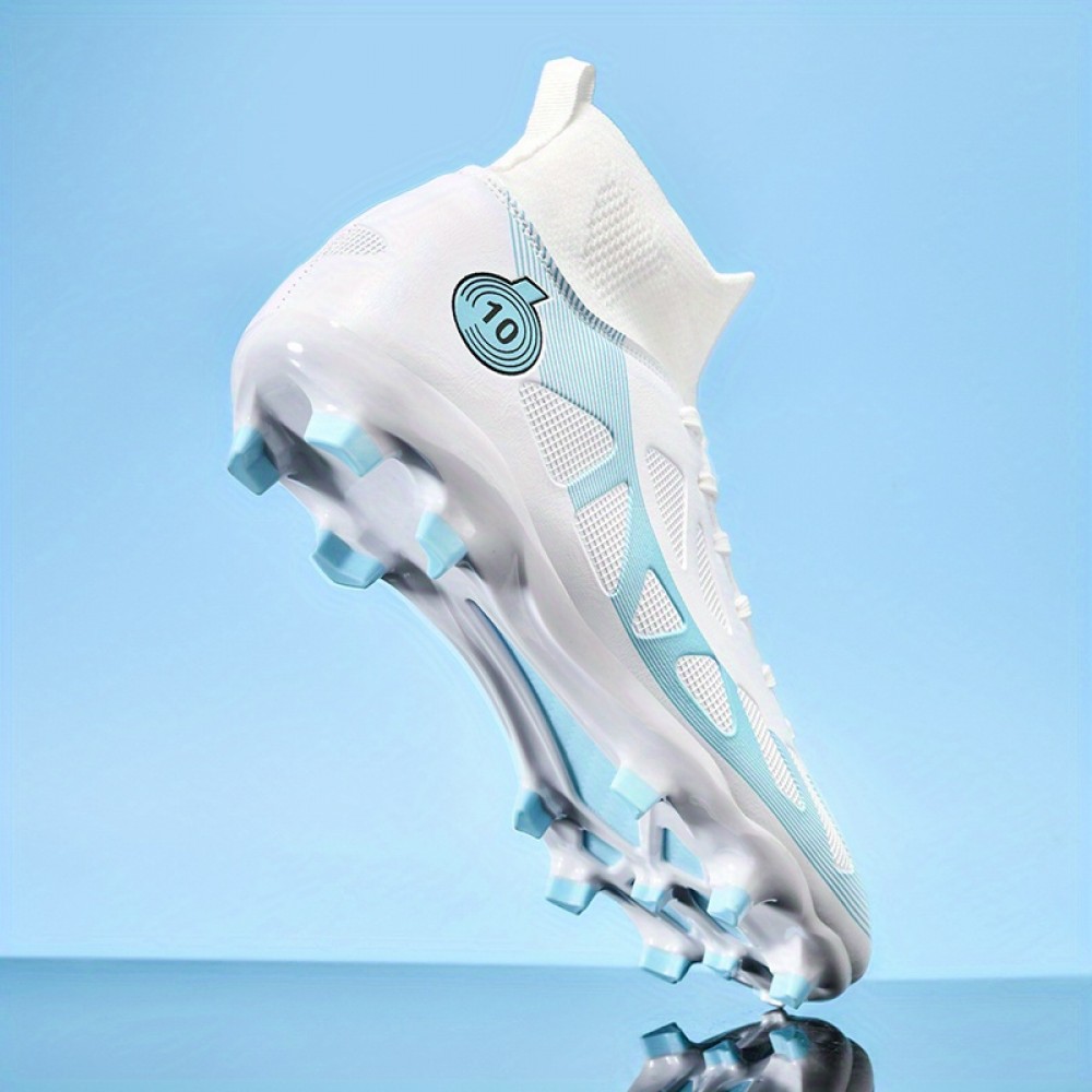 Professional High-Top Elastic Slip On Soccer Cleats - Ultra-Breathable, Slip-Resistant, Wear-Resistant, Featuring Aggressive Spike Pattern - Ideal for Training and Competition, Fashionable Trendy Design, High-Performance Athletic Shoes Professional High-Top Elastic Slip On Soccer Cleats - Ultra-Breathable, Slip-Resistant, Wear-Resistant, Featuring Aggressive Spike Pattern - Ideal for Training and Competition, Fashionable Trendy Design, High-Performance Athletic Shoes