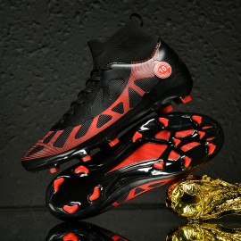 Professional High-Top Elastic Slip On Soccer Cleats - Ultra-Breathable, Slip-Resistant, Wear-Resistant, Featuring Aggressive Spike Pattern - Ideal for Training and Competition, Fashionable Trendy Design, High-Performance Athletic Shoes Professional High-Top Elastic Slip On Soccer Cleats - Ultra-Breathable, Slip-Resistant, Wear-Resistant, Featuring Aggressive Spike Pattern - Ideal for Training and Competition, Fashionable Trendy Design, High-Performance Athletic Shoes