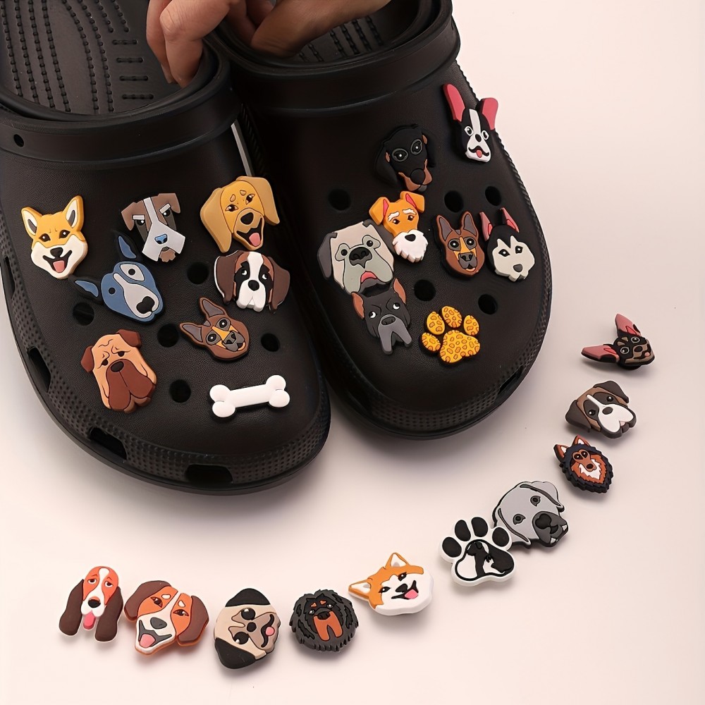Brighten Your Steps: 39Pcs Lightweight, Durable Dog-Shaped Sandal Charms, Glittery & Cartoon-Styled for Year-Round Vibes Brighten Your Steps: 39Pcs Lightweight, Durable Dog-Shaped Sandal Charms, Glittery & Cartoon-Styled for Year-Round Vibes