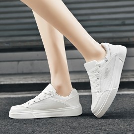 Women's Fashion Sneakers, Casual White And Black Running Shoes With Breathable Mesh Material, Lightweight, Shock-Absorbing, Anti-Slip And Durable, Perfect For Sports And Daily Wear Women's Fashion Sneakers, Casual White And Black Running Shoes With Breathable Mesh Material, Lightweight, Shock-Absorbing, Anti-Slip And Durable, Perfect For Sports And Daily Wear