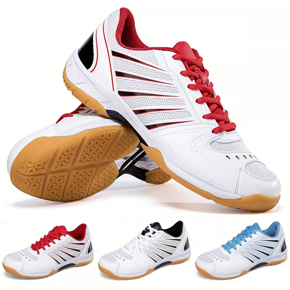 Men's Breathable Badminton Shoes, Professional Non Slip Shock Absorption Durable Sports Sneakers For Tennis Ping Pong Running Training Competition Men's Breathable Badminton Shoes, Professional Non Slip Shock Absorption Durable Sports Sneakers For Tennis Ping Pong Running Training Competition