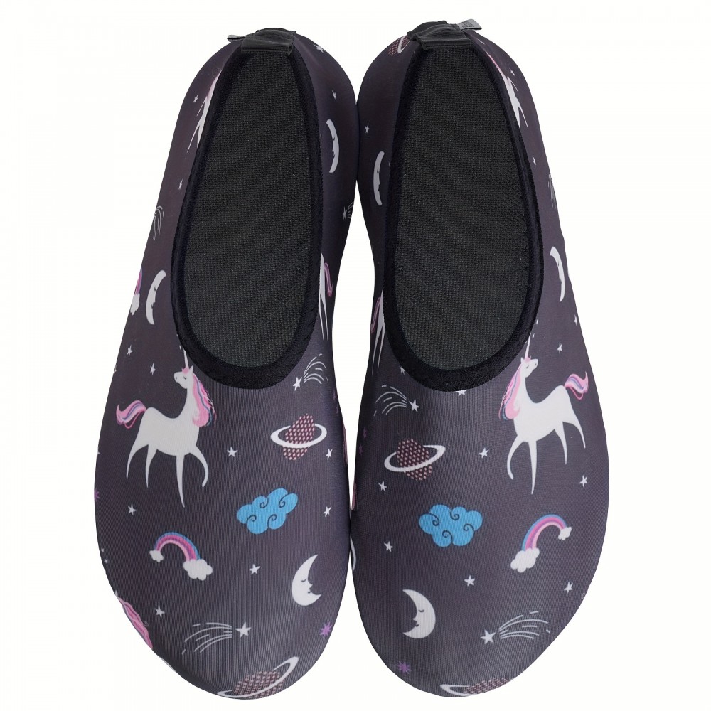 Cartoon Rainbow Horse Pattern Lightweight Slip On Water Socks For Men, Non Slip Quick Drying For Outdoor Beach Walking Water Party Indoor Yoga Cartoon Rainbow Horse Pattern Lightweight Slip On Water Socks For Men, Non Slip Quick Drying For Outdoor Beach Walking Water Party Indoor Yoga