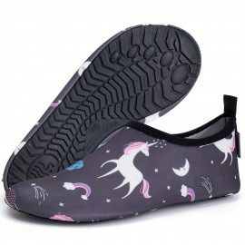 Cartoon Rainbow Horse Pattern Lightweight Slip On Water Socks For Men, Non Slip Quick Drying For Outdoor Beach Walking Water Party Indoor Yoga Cartoon Rainbow Horse Pattern Lightweight Slip On Water Socks For Men, Non Slip Quick Drying For Outdoor Beach Walking Water Party Indoor Yoga