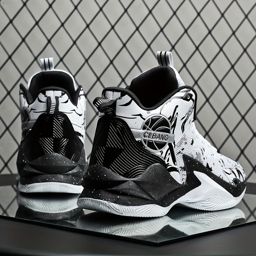 Mens High Top Basketball Sneakers - Fashionable Streetwear Design with Ultra-Comfort, Anti-Slip Grip & Flexible Soft Sole - Secure Lace-Up for Mens Outdoor Adventures Mens High Top Basketball Sneakers - Fashionable Streetwear Design with Ultra-Comfort, Anti-Slip Grip & Flexible Soft Sole - Secure Lace-Up for Mens Outdoor Adventures