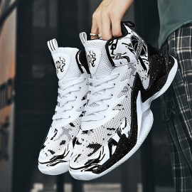Mens High Top Basketball Sneakers - Fashionable Streetwear Design with Ultra-Comfort, Anti-Slip Grip & Flexible Soft Sole - Secure Lace-Up for Mens Outdoor Adventures Mens High Top Basketball Sneakers - Fashionable Streetwear Design with Ultra-Comfort, Anti-Slip Grip & Flexible Soft Sole - Secure Lace-Up for Mens Outdoor Adventures