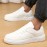 Womens Solid Color Casual Sneakers - Lightweight & Breathable Skate Shoes with Fashionable Low Top Design - Comfortable White Lace Up Footwear for Everyday Wear