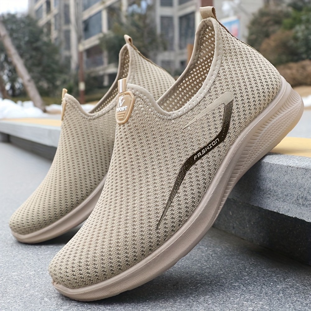 Stylish Men's Casual Sneakers: Breathable Knit, Non-Slip & Durable - Perfect for Spring/Fall Outdoor Activities Stylish Men's Casual Sneakers: Breathable Knit, Non-Slip & Durable - Perfect for Spring/Fall Outdoor Activities