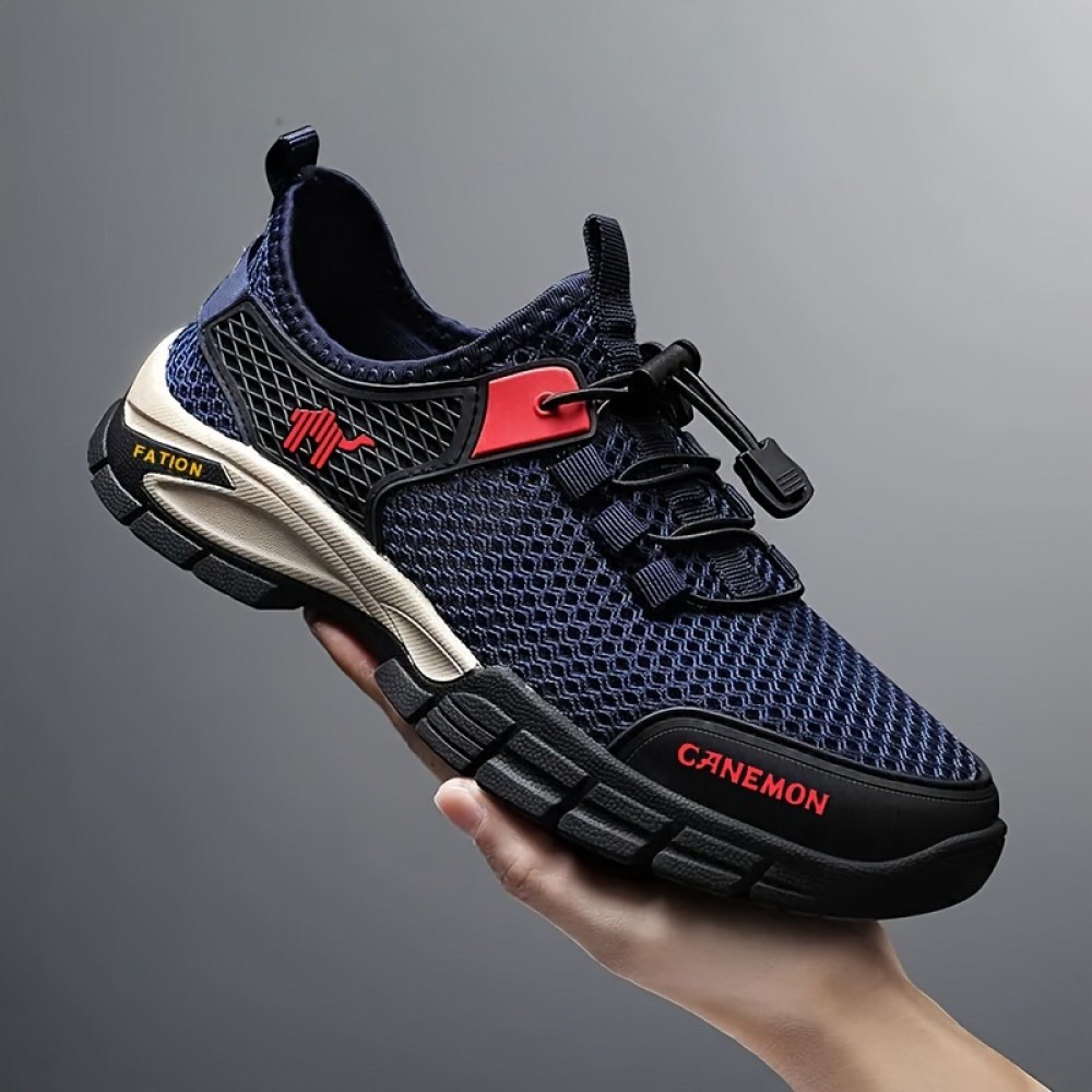 Men's Summer Slip On Walking Shoes With Adjustable Buckle, Non Slip Breathable Comfy Sneakers For Outdoor Park Workout Climbing Creek Wading Men's Summer Slip On Walking Shoes With Adjustable Buckle, Non Slip Breathable Comfy Sneakers For Outdoor Park Workout Climbing Creek Wading