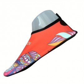 Leaf & Letter Graphic Fashion Water Socks, Non-slip Lightweight Quick-drying Sports Shoes For Adults, Suitable For Swimming Diving Boating Leaf & Letter Graphic Fashion Water Socks, Non-slip Lightweight Quick-drying Sports Shoes For Adults, Suitable For Swimming Diving Boating