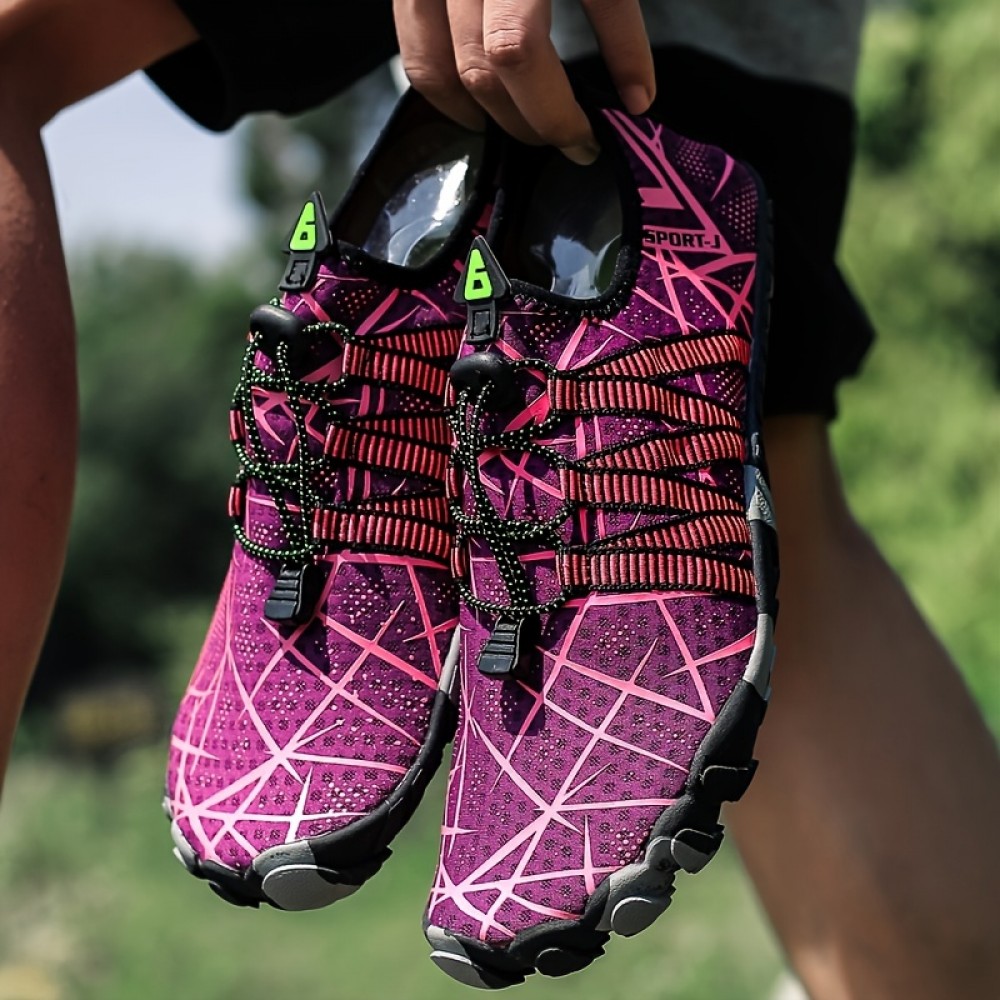 Stripe Fabric Aqua Sneakers - Lightweight, Anti-Slip, Quick Drying, Breathable, Comfortable Shoes for Women - Perfect for Swimming, Surfing, Yoga, Fitness, and Beach Activities in All Seasons Stripe Fabric Aqua Sneakers - Lightweight, Anti-Slip, Quick Drying, Breathable, Comfortable Shoes for Women - Perfect for Swimming, Surfing, Yoga, Fitness, and Beach Activities in All Seasons