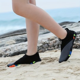 Unisex Beach Sock Shoes, Quick-Dry Water Swim Shoes, Anti-Slip Soft Sole, For Diving Snorkeling Surfing Sea Wading, Random Sole Pattern, Mesh Fabric Unisex Beach Sock Shoes, Quick-Dry Water Swim Shoes, Anti-Slip Soft Sole, For Diving Snorkeling Surfing Sea Wading, Random Sole Pattern, Mesh Fabric