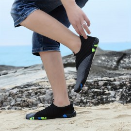 Unisex Beach Sock Shoes, Quick-Dry Water Swim Shoes, Anti-Slip Soft Sole, For Diving Snorkeling Surfing Sea Wading, Random Sole Pattern, Mesh Fabric Unisex Beach Sock Shoes, Quick-Dry Water Swim Shoes, Anti-Slip Soft Sole, For Diving Snorkeling Surfing Sea Wading, Random Sole Pattern, Mesh Fabric