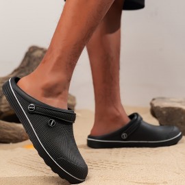 Mens Solid Colour Hollow Out Slippers - Ultra-Comfortable Ventilated Design - Lightweight Soft Sole for Casual Outdoor Adventures - Slip-On Style, Ideal for Summer Mens Solid Colour Hollow Out Slippers - Ultra-Comfortable Ventilated Design - Lightweight Soft Sole for Casual Outdoor Adventures - Slip-On Style, Ideal for Summer