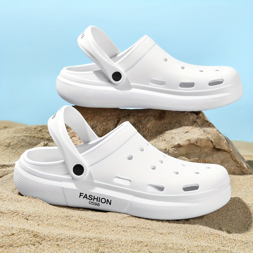 Mens Stylish Ventilated Clogs Slippers - Bold Solid Hue, Super Comfortable, Anti-Slip EVA - Perfect for Indoor & Outdoor Adventures Mens Stylish Ventilated Clogs Slippers - Bold Solid Hue, Super Comfortable, Anti-Slip EVA - Perfect for Indoor & Outdoor Adventures