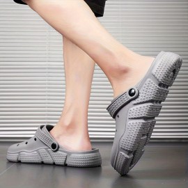 Mens Solid Colour Hollow Out Clogs Slippers - Ultra-Comfortable Non-Slip EVA Slippers with Anti-Slip Grip - Durable & Lightweight for Indoor/Outdoor Adventures Mens Solid Colour Hollow Out Clogs Slippers - Ultra-Comfortable Non-Slip EVA Slippers with Anti-Slip Grip - Durable & Lightweight for Indoor/Outdoor Adventures