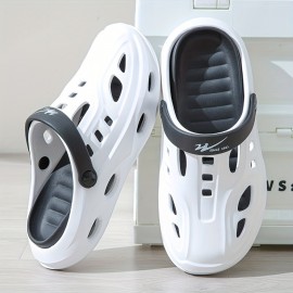 Mens Fashion Forward Hollow Out Slippers - Colour Block Style, Ultra-Comfortable, Non-Slip, Durable Outdoor Slides for TrendSETTING Gentlemen