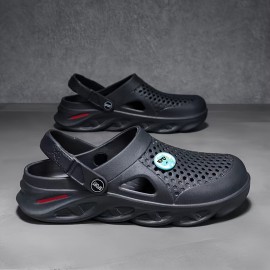 Mens Solid Colour Hollow Out Clogs Slippers - Ultra-Comfortable, Anti-Skid EVA Sole - Durable & Lightweight for Indoor/Outdoor Adventures - Perfect Summer Slippers for Men