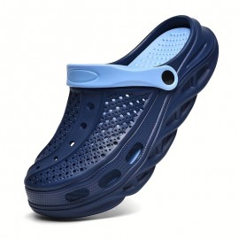 Comfy Mens EVA Clogs - Buckle Closure, Breathable Hollow Out Design, Soft EVA Insole, Solid Color, Round Toe, Casual Beach Shoes for Sports in Fall, Spring, Summer, Winter