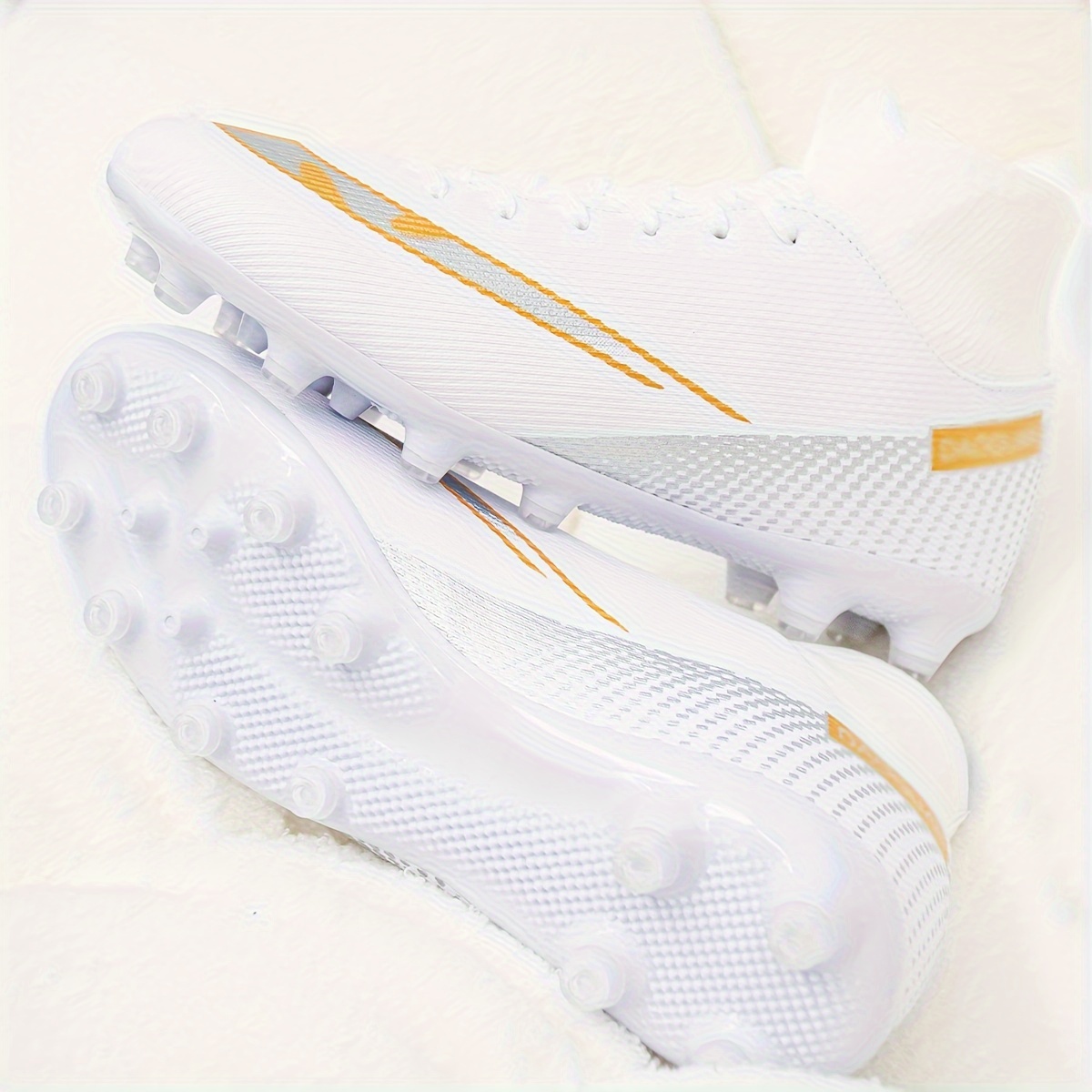 mens breathable high top ag football shoes with cleats non slip soccer shoes comfy for outdoor training competition all seasons details 3